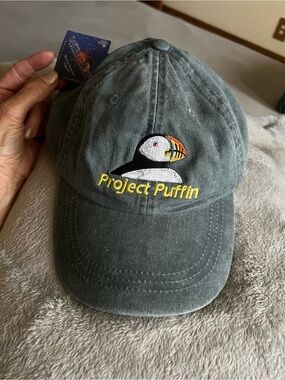 Adams Project Puffin Blue Stonewashed Look Adjustable Hat, unisex, new with tag